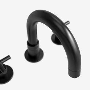 Torneira Misturador Baixa para Banheiro Inox (Alva Preta Fosca)