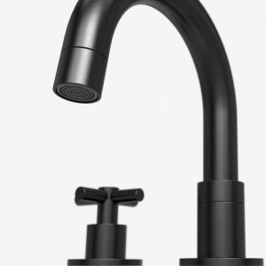 Torneira Misturador Baixa para Banheiro Inox (Alva Preta Fosca)