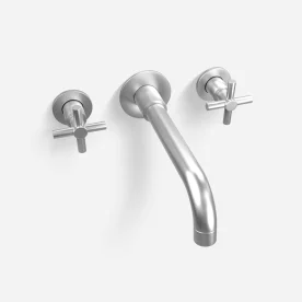 Torneira Misturador de Parede para Banheiro Inox (Alva Escovada) - Outlet Produto Torneira Misturador de Parede para Banheiro Inox (Alva Escovada) - Outlet