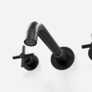 Torneira Misturador de Parede para Banheiro Inox (Alva Preta Fosca)