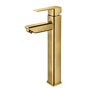 Torneira Monocomando Alta para Banheiro Inox (Adda Dourada Fosca)