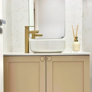 Torneira Monocomando Alta para Banheiro Inox (Adda Dourada Fosca)