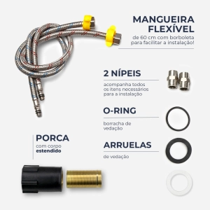 Torneira Monocomando Alta para Banheiro Inox (Adda Dourada Fosca)