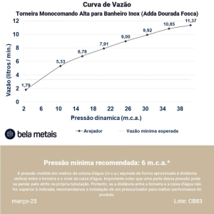 Torneira Monocomando Alta para Banheiro Inox (Adda Dourada Fosca)