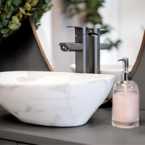 Torneira Monocomando Alta para Banheiro Inox (Adda Grafite Fosca)