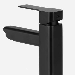 Torneira Monocomando Alta para Banheiro Inox (Adda Preta Fosca)