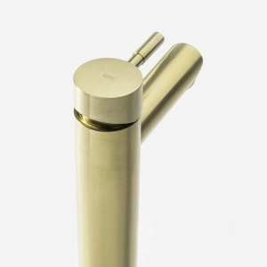 Torneira Monocomando Alta para Banheiro Inox (Lis Ouro Fosca)