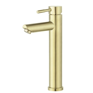 Torneira Monocomando Alta para Banheiro Inox (Lis Ouro Fosca)