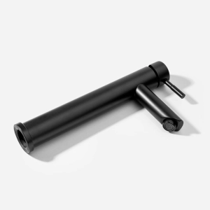 Torneira Monocomando Alta para Banheiro Inox (Lis Preta Fosca)