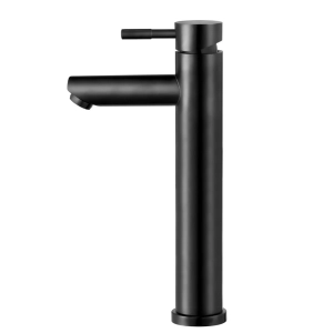 Torneira Monocomando Alta para Banheiro Inox (Lis Preta Fosca)