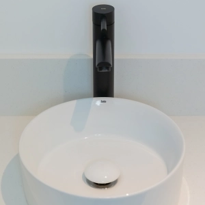 Torneira Monocomando Alta para Banheiro Inox (Lis Preta Fosca)