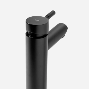 Torneira Monocomando Alta para Banheiro Inox (Lis Preta Fosca)