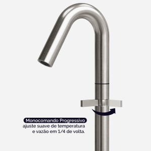 Torneira Monocomando Alta para Banheiro Inox (Tille Escovada)
