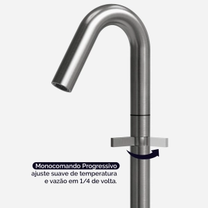 Torneira Monocomando Alta para Banheiro Inox (Tille Grafite Fosca)