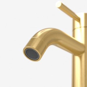 Torneira Monocomando Alta para Banheiro Inox (Una Ouro Fosca)