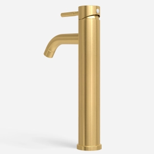 Torneira Monocomando Alta para Banheiro Inox (Una Ouro Fosca)