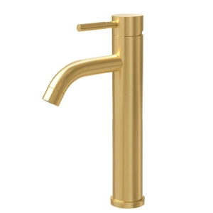 Torneira Monocomando Alta para Banheiro Inox (Una Ouro Fosca)