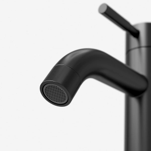 Torneira Monocomando Alta para Banheiro Inox (Una Preta Fosca)