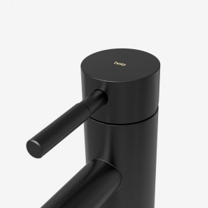 Torneira Monocomando Alta para Banheiro Inox (Una Preta Fosca)