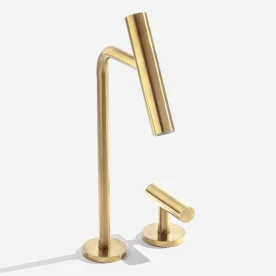Torneira Monocomando Alta para Banheiro (Lay Ouro Fosco) - Outlet Produto Torneira Monocomando Alta para Banheiro (Lay Ouro Fosco) - Outlet