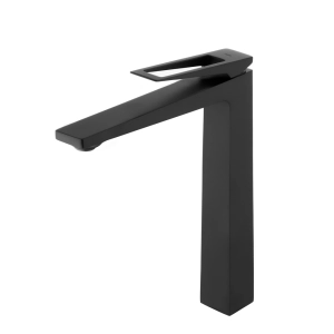 Torneira Monocomando Alta para Banheiro (Zeya Preta Fosca)