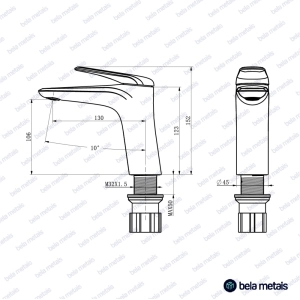 Torneira Monocomando Baixa para Banheiro (Beni Cromada)