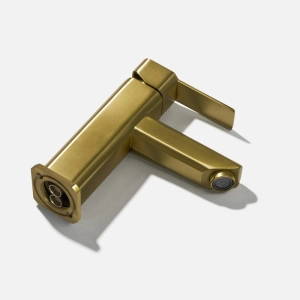 Torneira Monocomando Baixa para Banheiro Inox (Adda Dourada Fosca)