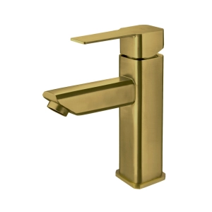 Torneira Monocomando Baixa para Banheiro Inox (Adda Dourada Fosca)