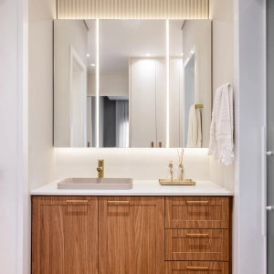 Torneira Monocomando Baixa para Banheiro Inox (Adda Dourada Fosca)