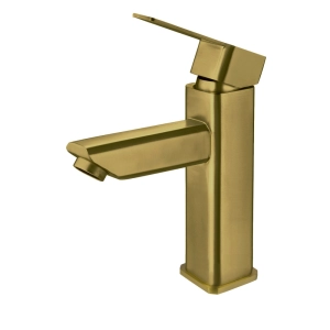 Torneira Monocomando Baixa para Banheiro Inox (Adda Dourada Fosca)