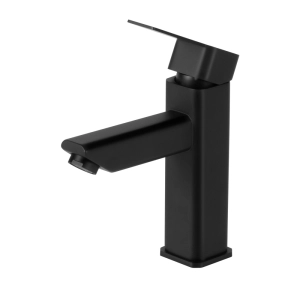 Torneira Monocomando Baixa para Banheiro Inox (Adda Preta Fosca)