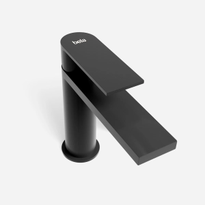 Torneira Monocomando Baixa para Banheiro Inox (Bell Preta Fosca)