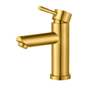 Torneira Monocomando Baixa para Banheiro Inox (Lis Dourada Fosca)