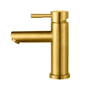 Torneira Monocomando Baixa para Banheiro Inox (Lis Dourada Fosca)
