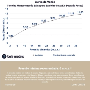 Torneira Monocomando Baixa para Banheiro Inox (Lis Dourada Fosca)