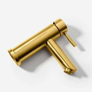 Torneira Monocomando Baixa para Banheiro Inox (Lis Dourada Fosca)