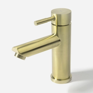 Torneira Monocomando Baixa para Banheiro Inox (Lis Ouro Fosca)