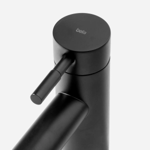 Torneira Monocomando Baixa para Banheiro Inox (Lis Preta Fosca)