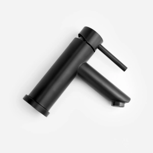 Torneira Monocomando Baixa para Banheiro Inox (Lis Preta Fosca)