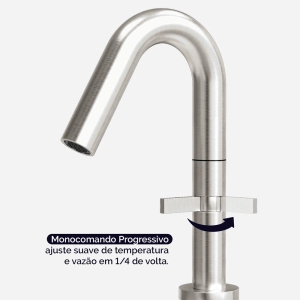 Torneira Monocomando Baixa para Banheiro Inox (Tille Escovada)