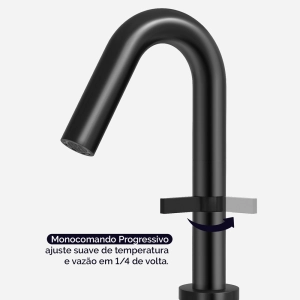 Torneira Monocomando Baixa para Banheiro Inox (Tille Preta Fosca)