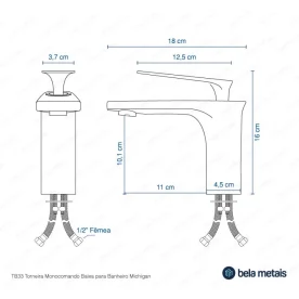 Produto Torneira Monocomando Baixa para Banheiro (Michigan Cromada) - Outlet