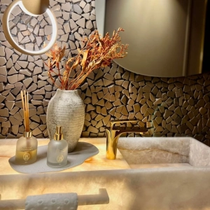 Torneira Monocomando Baixa para Banheiro (Michigan Dourada)