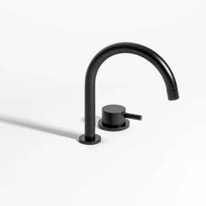 Torneira Monocomando Baixa para Banheiro (Milos Preta Fosca)