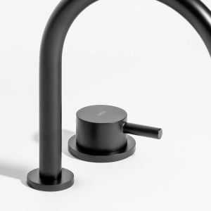 Torneira Monocomando Baixa para Banheiro (Milos Preta Fosca)