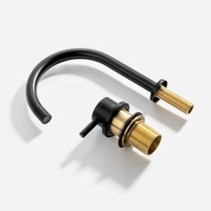 Torneira Monocomando Baixa para Banheiro (Milos Preta Fosca)