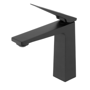 Torneira Monocomando Baixa para Banheiro (Zeya Preta Fosca)