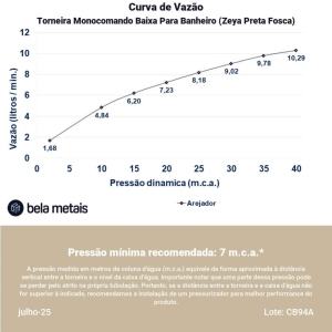 Torneira Monocomando Baixa para Banheiro (Zeya Preta Fosca)