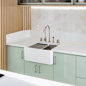 Torneira Monocomando com Ducha de Cozinha Inox (Fiji Escovada)