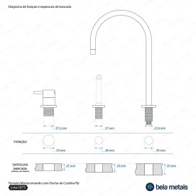 Torneira Monocomando com Ducha de Cozinha (Fiji Escovada) - Outlet Produto Torneira Monocomando com Ducha de Cozinha (Fiji Escovada) - Outlet